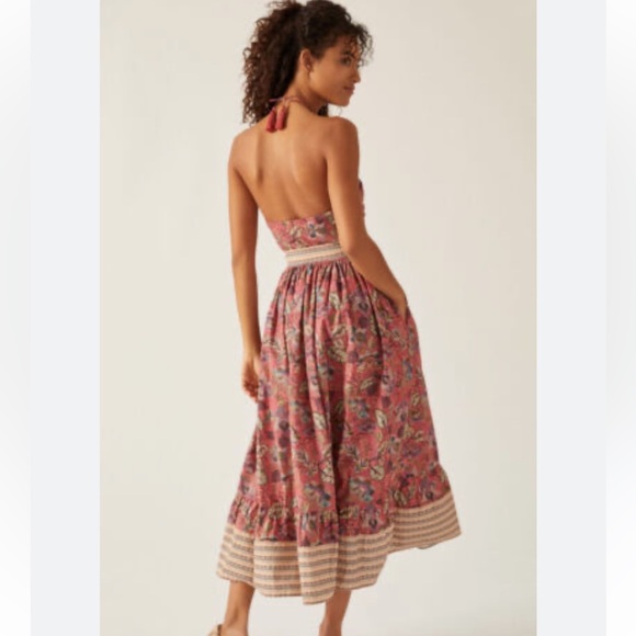 Anthropologie Let Me Be Boho Halter Maxi Dress - Picture 3 of 10